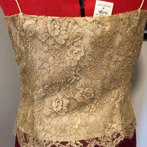 Gold lace camisole, new with tags.